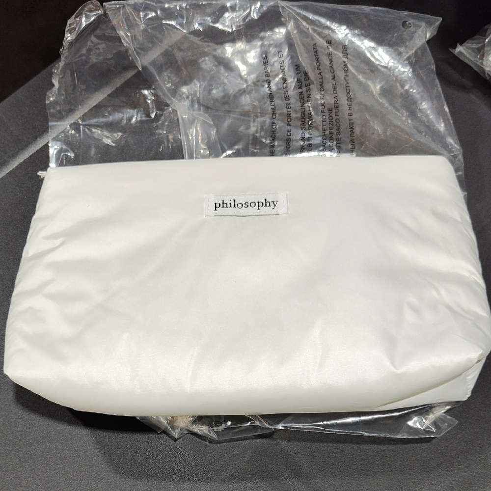 Philosophy White Makeup Bag -new